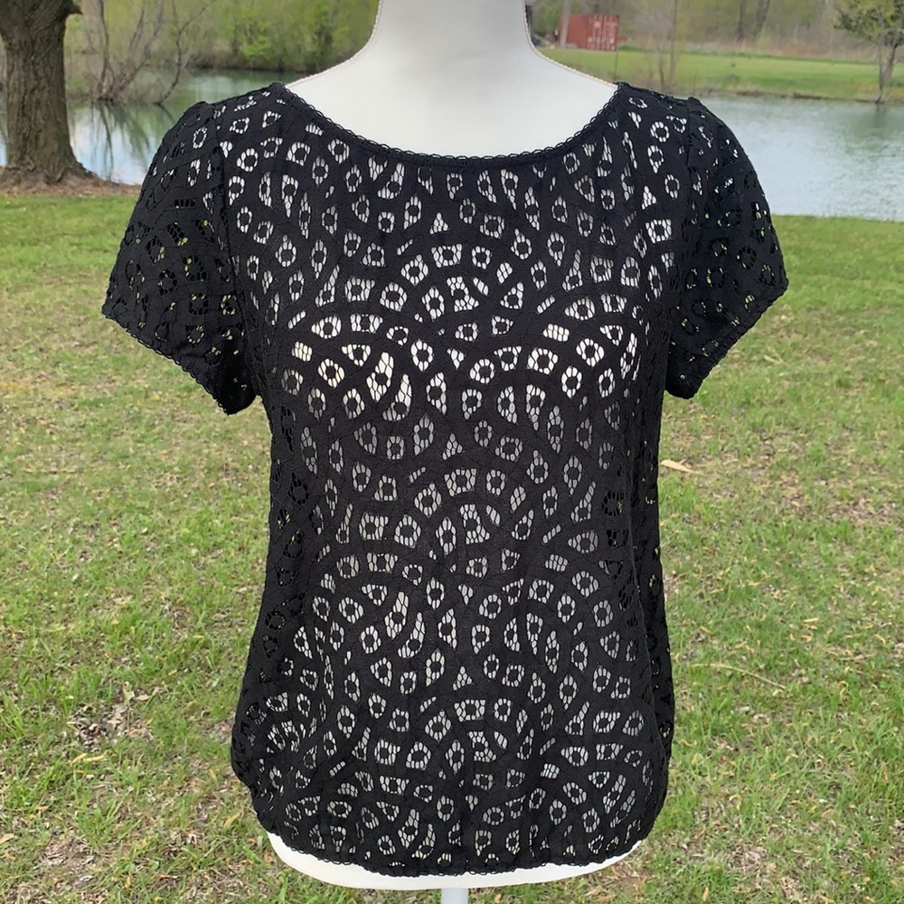 🔥Loft Black Cut-out Blouse Size MP